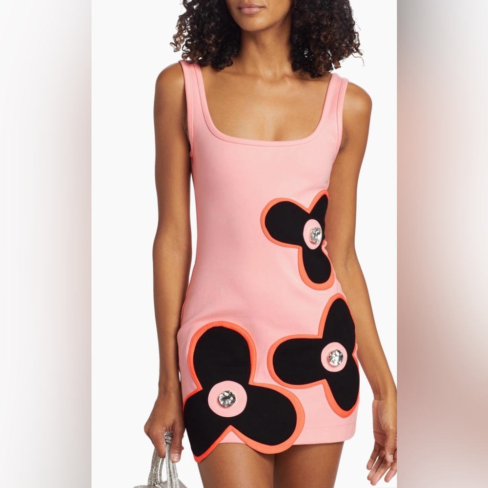 AREA Pink and Black Mini Dress - Picture 4 of 15